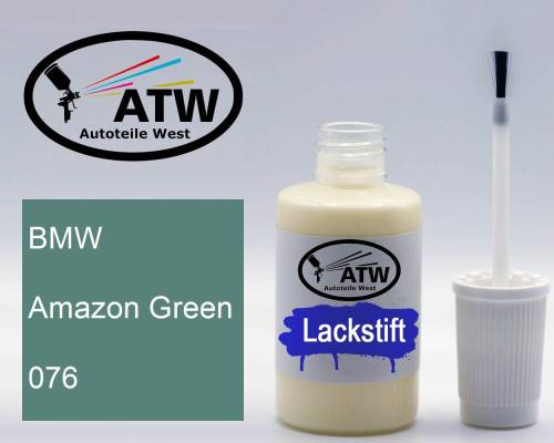 BMW, Amazon Green, 076: 20ml Lackstift, von ATW Autoteile West.